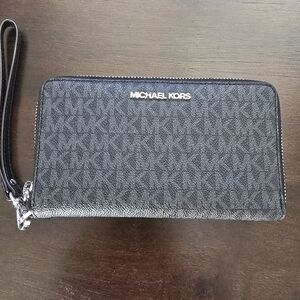 Michael Kors Charcoal Monogram Wristlet